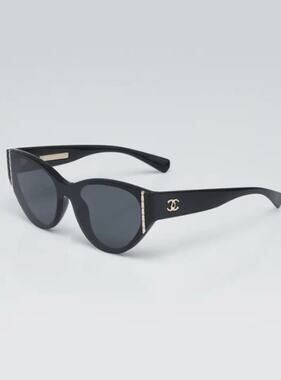 Chanel Acetate Cat Eye Sunglasses 6054 Black